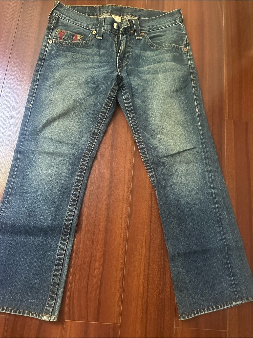 True Religion Men's Faded Blue Straight Jeans